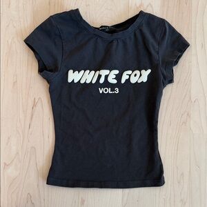 WHITE FOX Black Graphic Tee with Tag